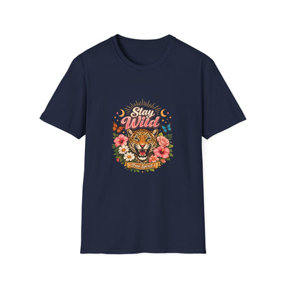 Stay Wild tiger floral graphic T-shirt by Teeology Clothing
