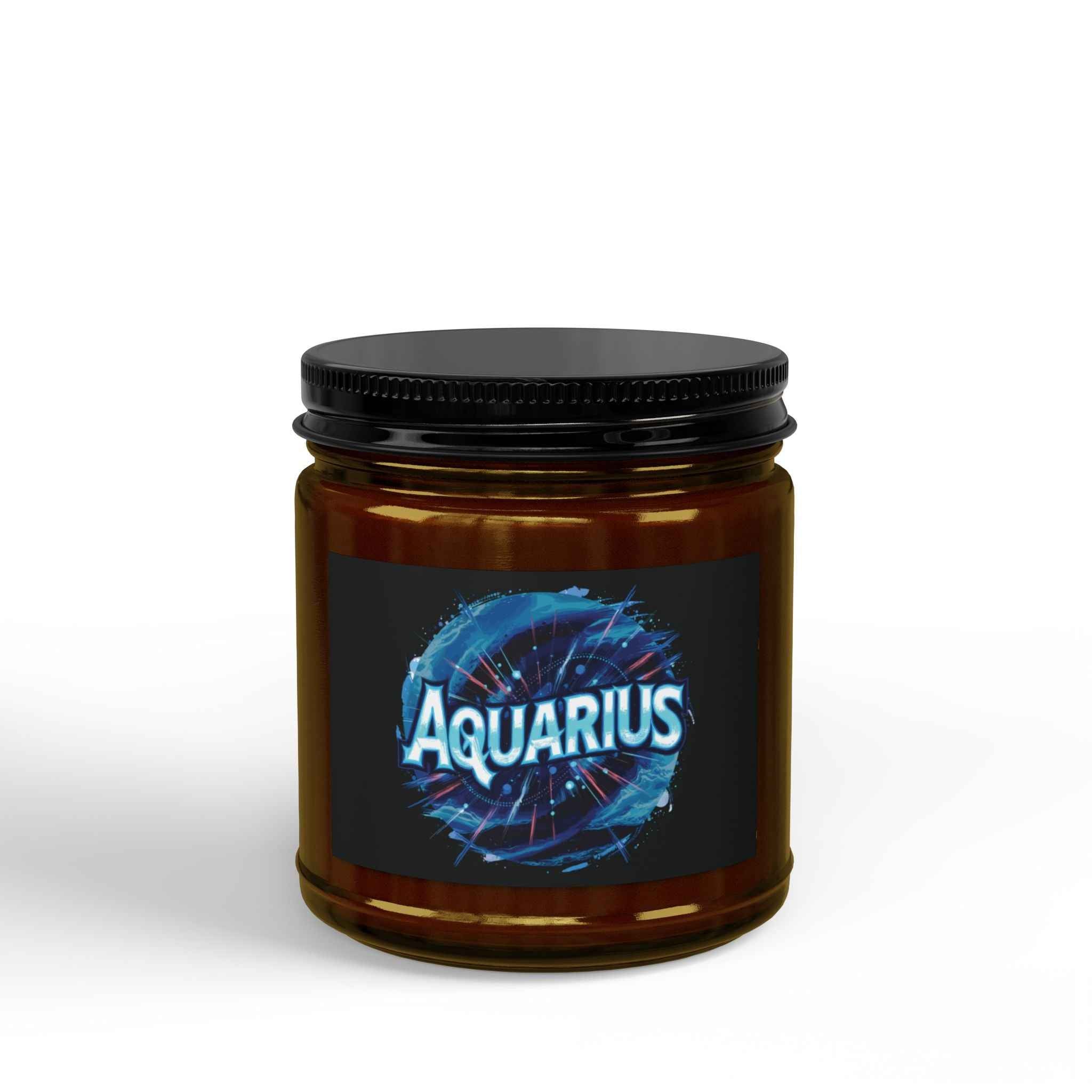 Aquarius Zodiac Soy Candle — Scented Jar Candle (4oz & 9oz)