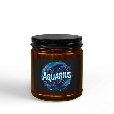 Aquarius Zodiac Soy Candle — Scented Jar Candle (4oz & 9oz)