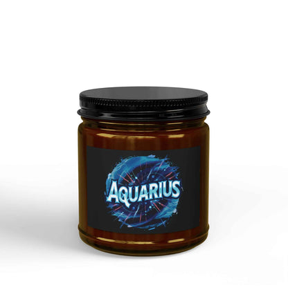 Aquarius Zodiac Soy Candle — Scented Jar Candle (4oz & 9oz)