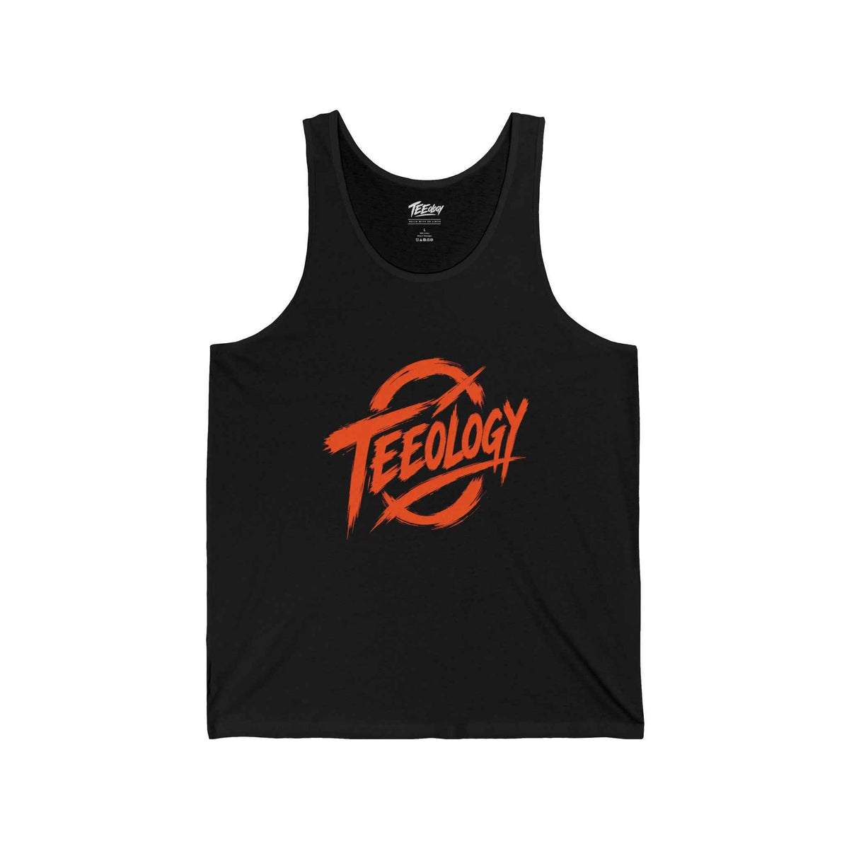 Teeology Logo Tank Top — Red Retro Graphic Jersey Tank