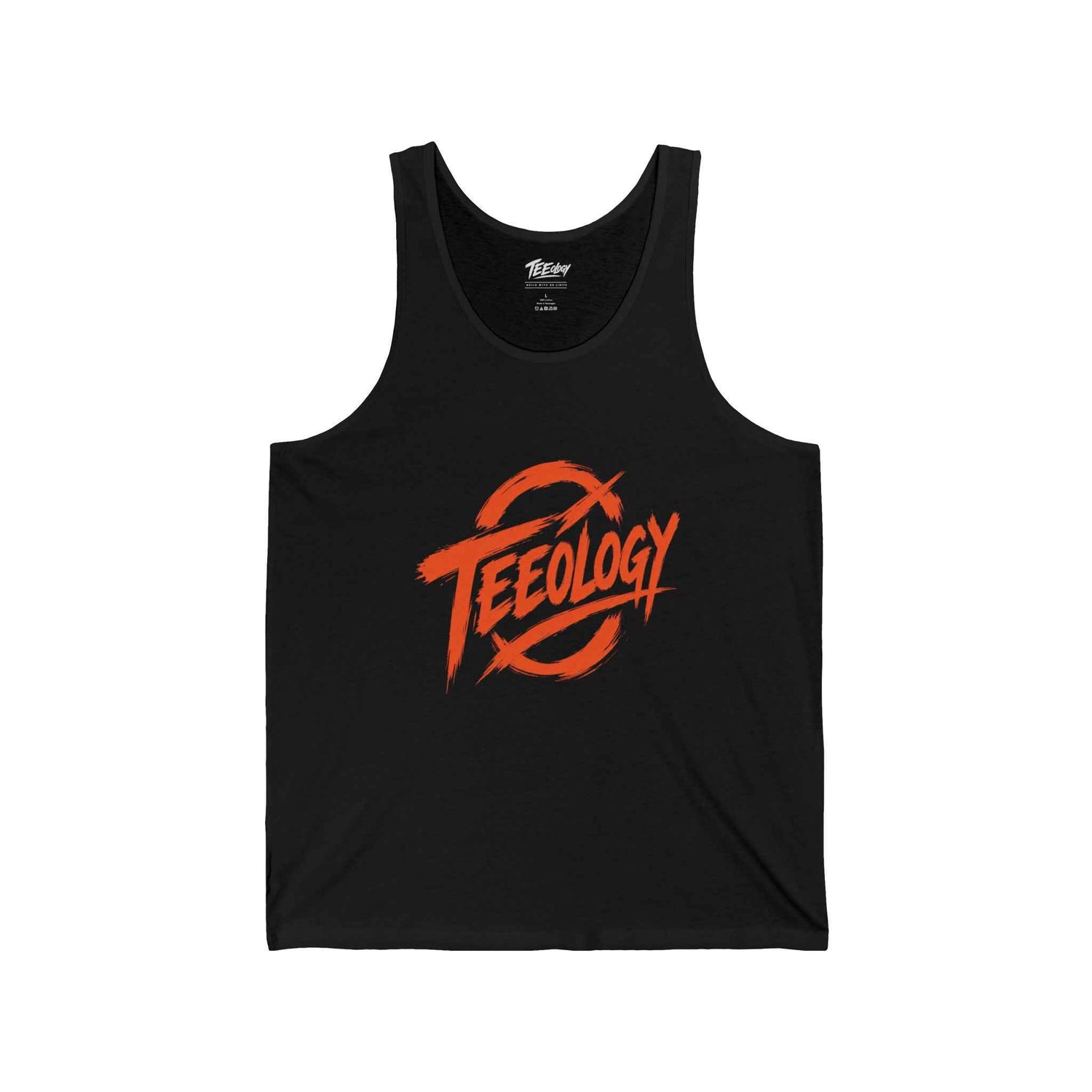 Teeology Logo Tank Top — Red Retro Graphic Jersey Tank
