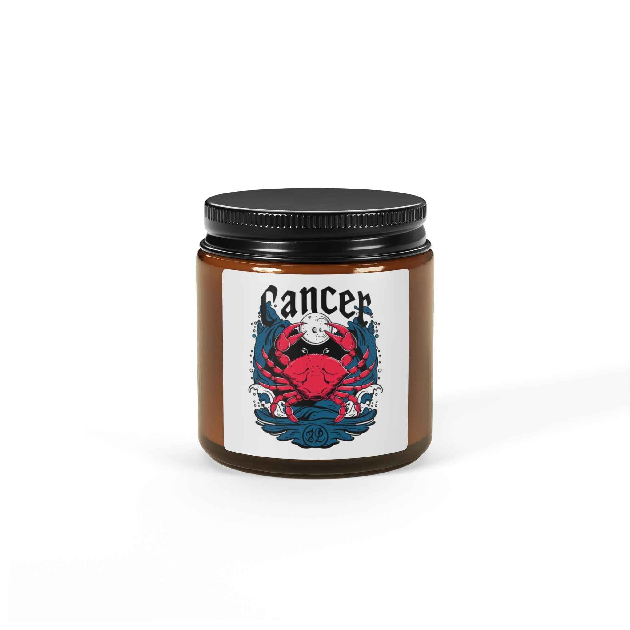 Cancer Zodiac Soy Candle — Amber Jar Scented Candle (Astrology Gift)