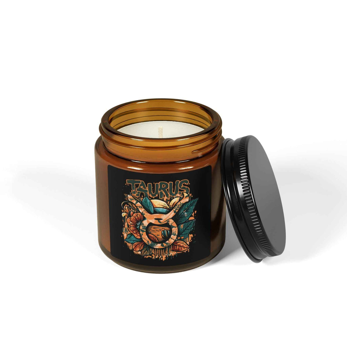 Taurus Soy Candle — Amber Jar Zodiac Scented Candle (Astrology Gift)
