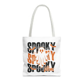 Spooky Ghost Halloween trick-or-treat tote bag by Teeology Clothing