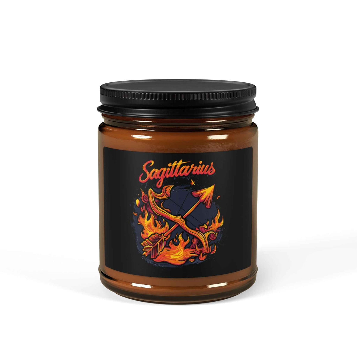 Sagittarius Zodiac Soy Candle — Amber Jar Scented Candle