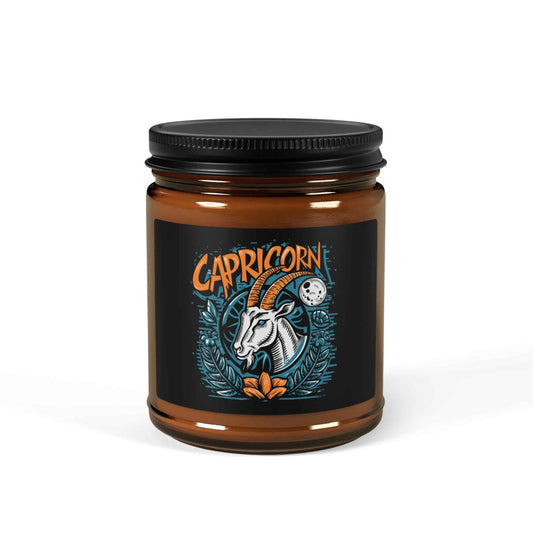 Capricorn Zodiac Soy Candle — Amber Jar Scented Candle