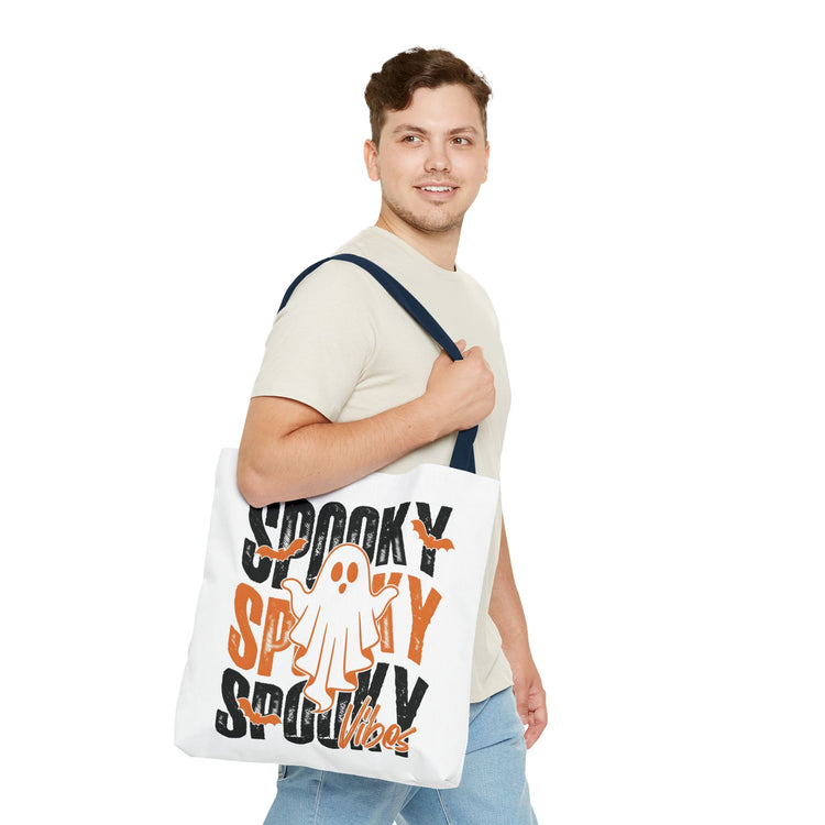 Spooky Ghost Halloween trick-or-treat tote bag by Teeology Clothing