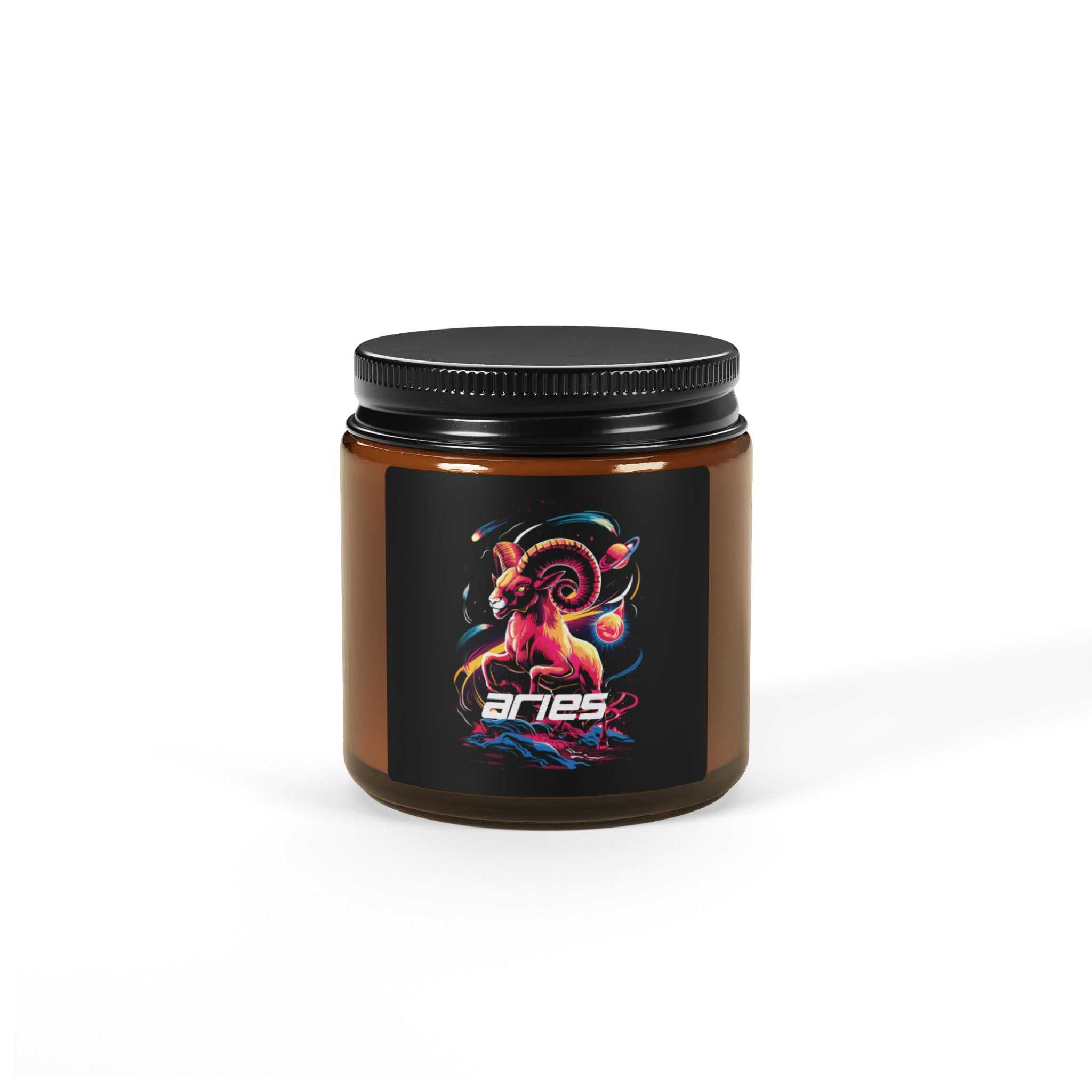 Aries Zodiac amber jar scented soy candle