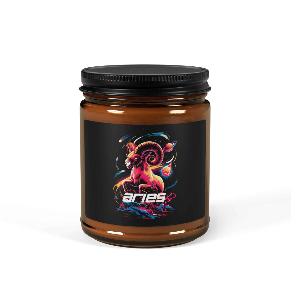 Aries Zodiac Soy Candle — Amber Jar Scented Candle (Multi-Size)