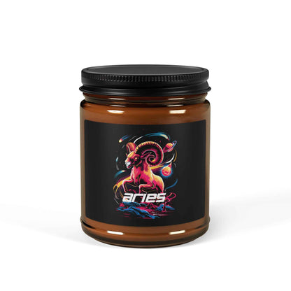 Aries Zodiac Soy Candle — Amber Jar Scented Candle (Multi-Size)