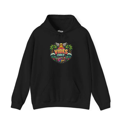 Vibes Only Tropical Graphic Hoodie — Island Palm Sunset Pullover