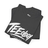 Teeology Brush Script logo graphic T-shirt