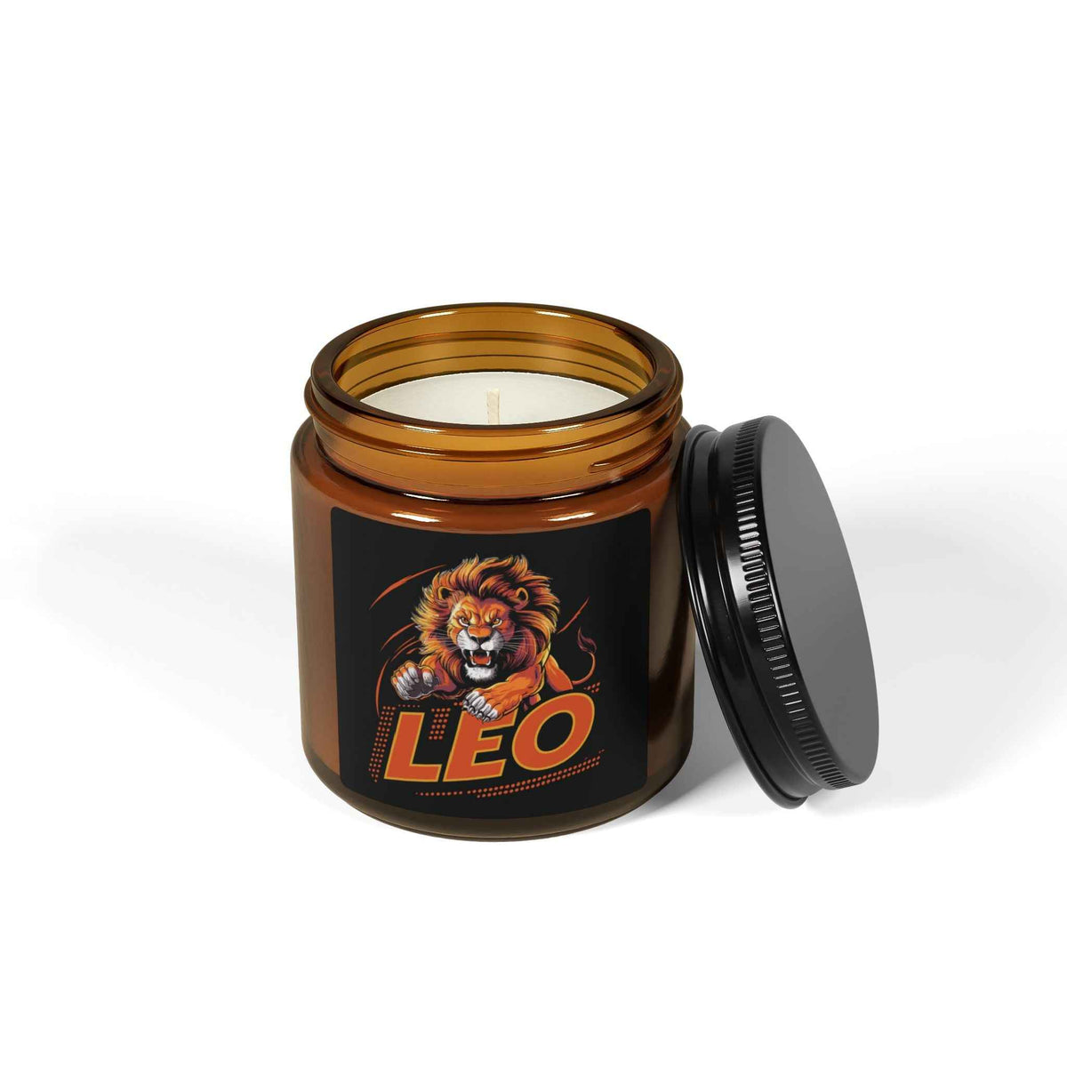 Leo Zodiac Soy Candle — Amber Jar Scented Candle (Birthday Gift for Leo)