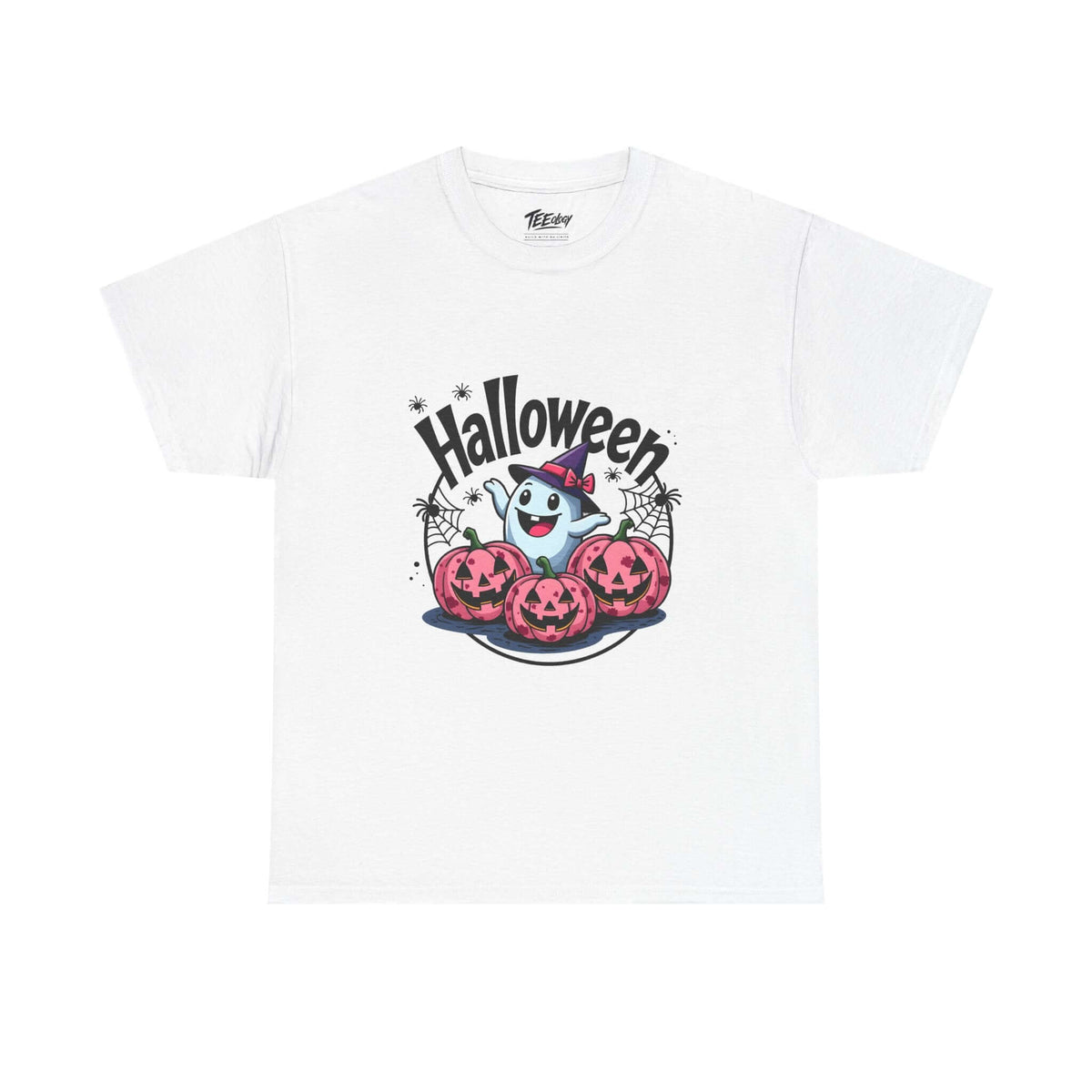 Ghost and jack-o’-lantern Halloween T-shirt by Teeology Clothing