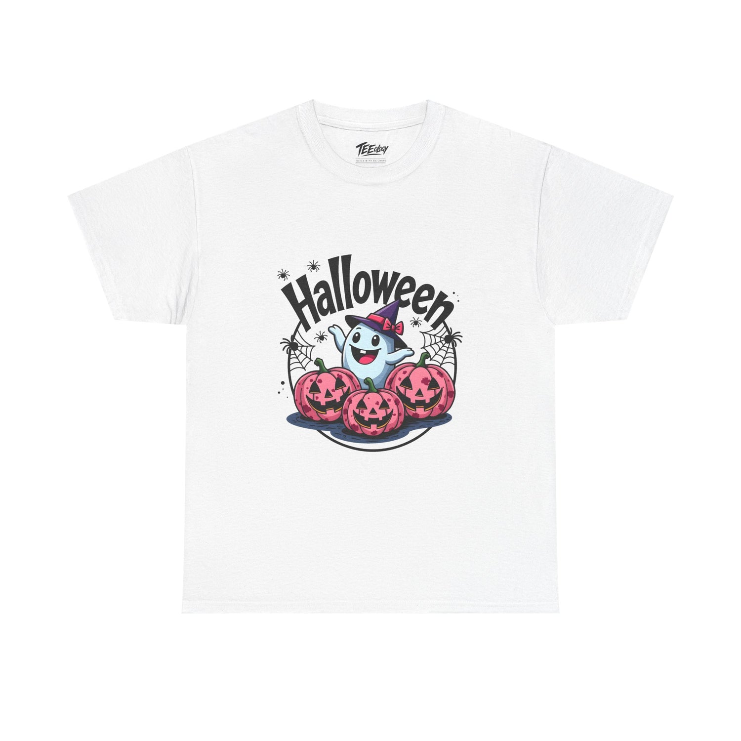 Ghost and jack-o’-lantern Halloween T-shirt by Teeology Clothing