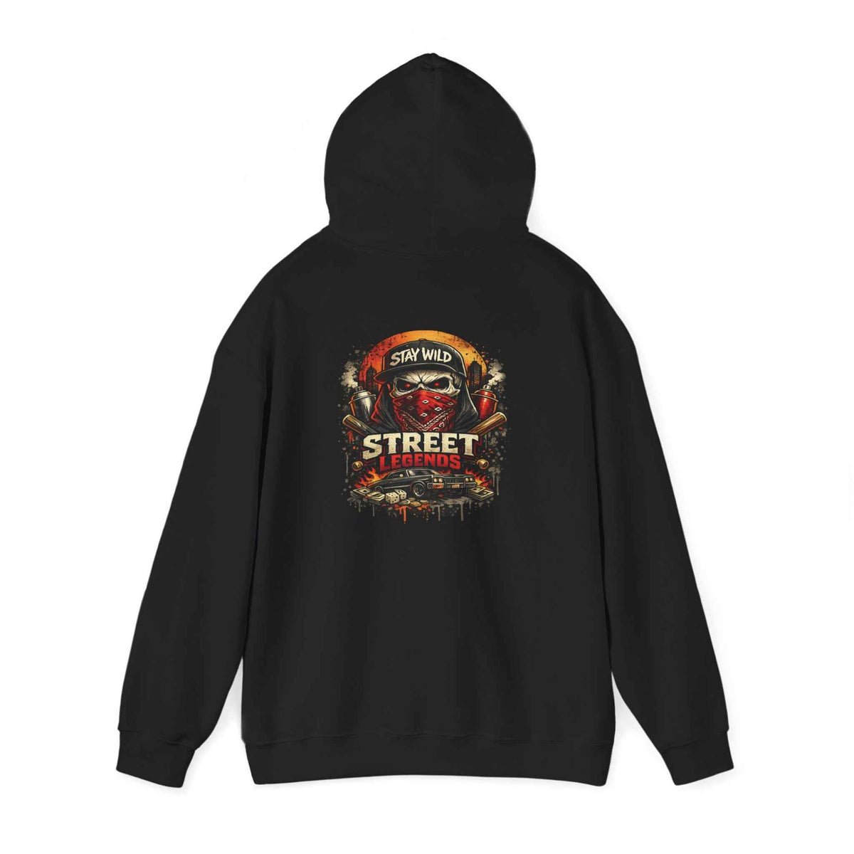 Stay Wild Street Legends Hoodie — Graphic Skate/Biker Pullover Teeology Clothing