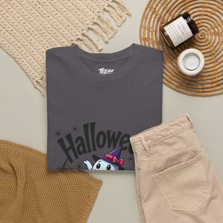 Ghost and jack-o’-lantern Halloween T-shirt by Teeology Clothing
