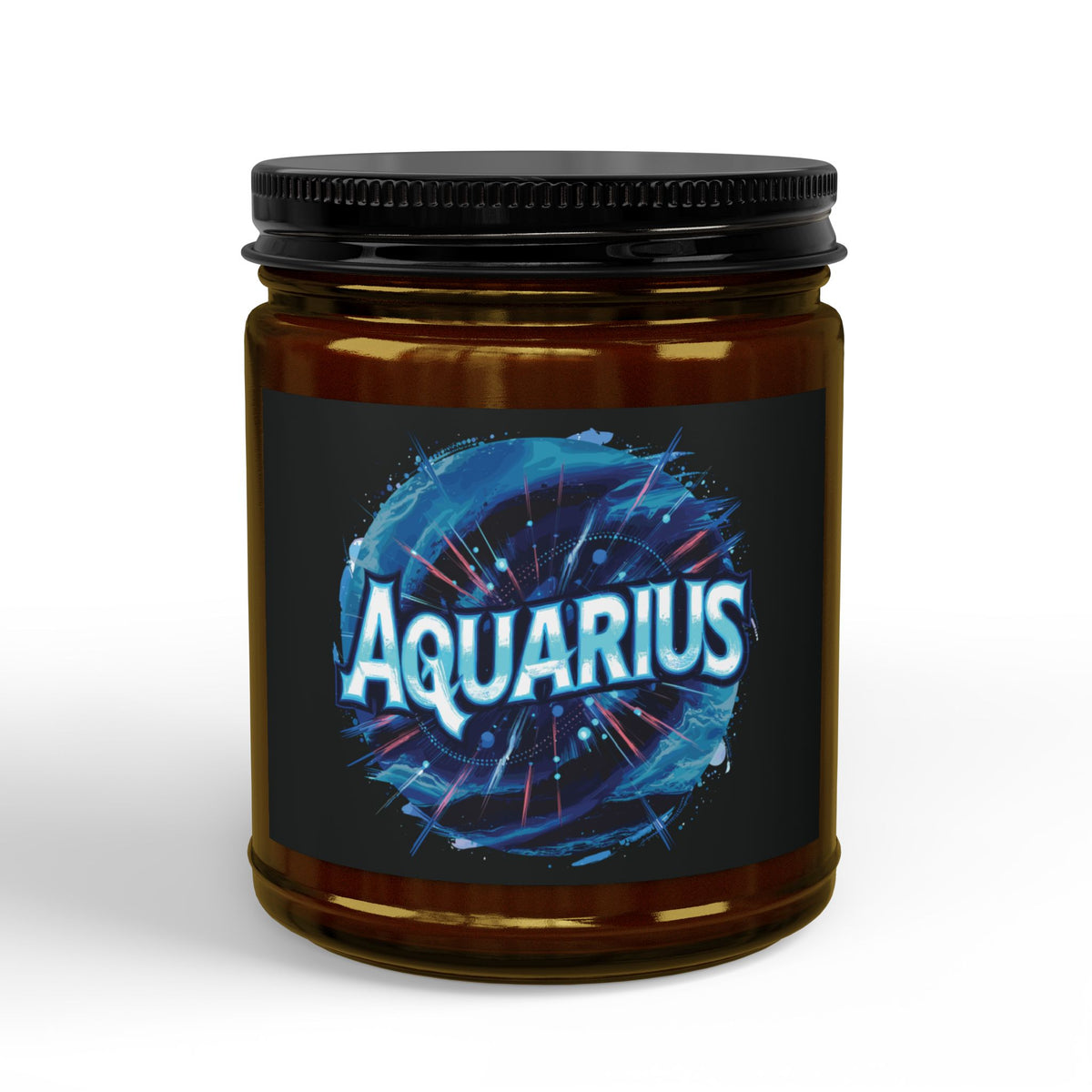 Aquarius Zodiac soy candle in scented jar