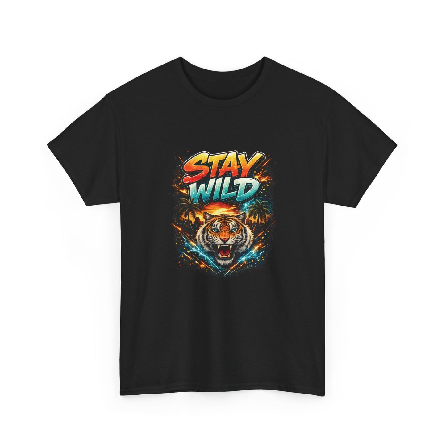 Stay Wild Tiger Graphic Tee — Retro Adventure Wildlife T‑Shirt