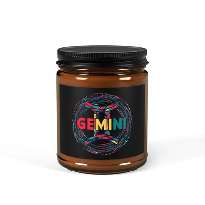 Gemini Zodiac Soy Candle — Amber Jar Scented Candle (Astrology Gift)