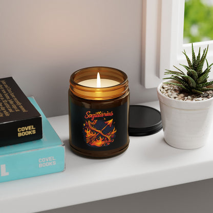 Sagittarius Zodiac soy candle in amber jar