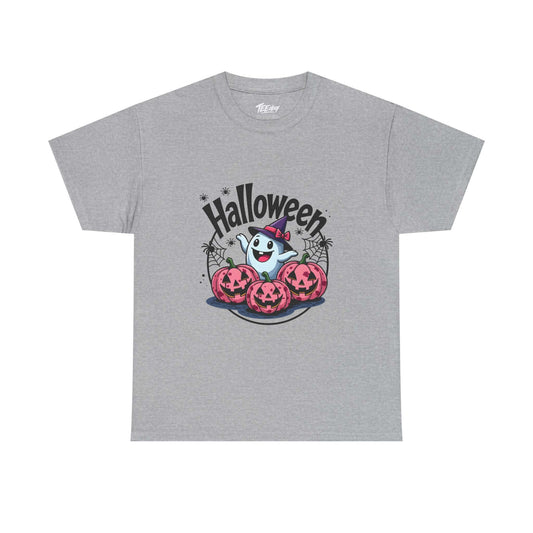 Ghost and jack-o’-lantern Halloween T-shirt by Teeology Clothing