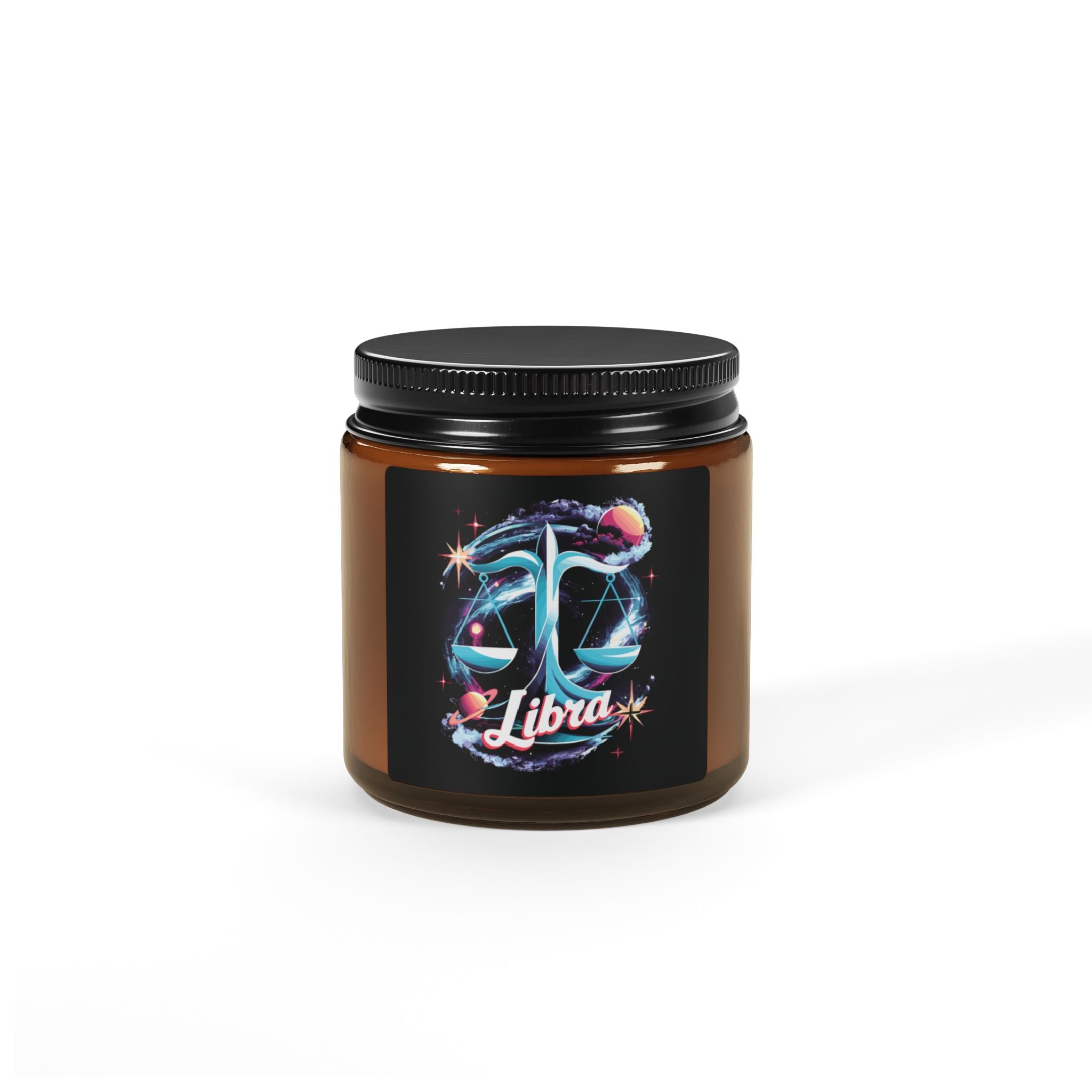 Libra Zodiac soy candle in amber jar