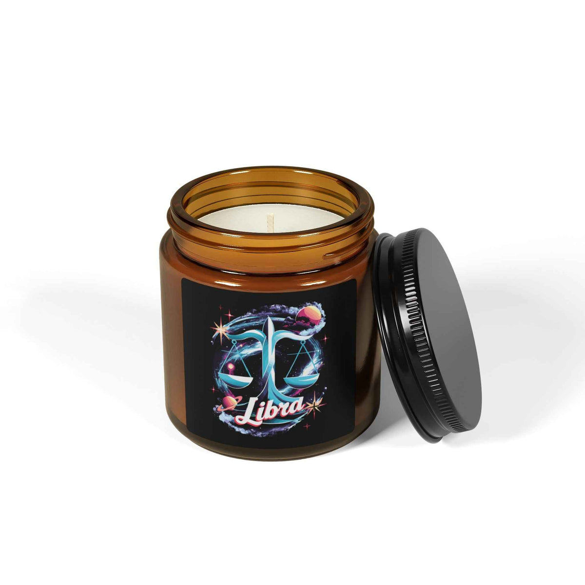 Libra Zodiac Soy Candle — Amber Jar Scented Candle (Multi-Size)