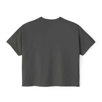 Teeology Boxy Tee — 'Hustle' Gas Mask Skull Graphic Women's Crop Shirt