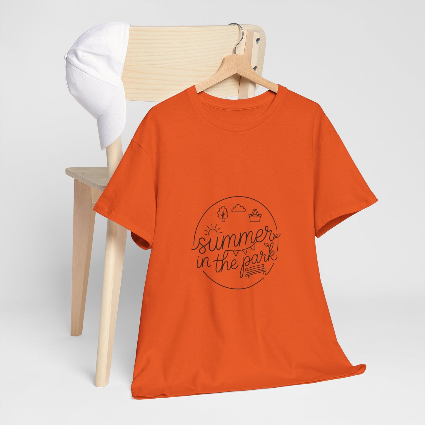 Summer in the Park T-Shirt — Minimal Line Art Outdoor Tee
