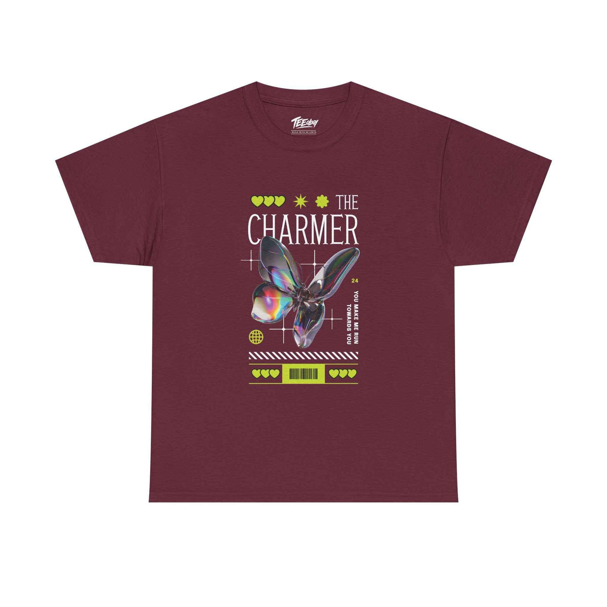 The Charmer Rabbit Tee — Neon Holographic Bunny Graphic T-Shirt