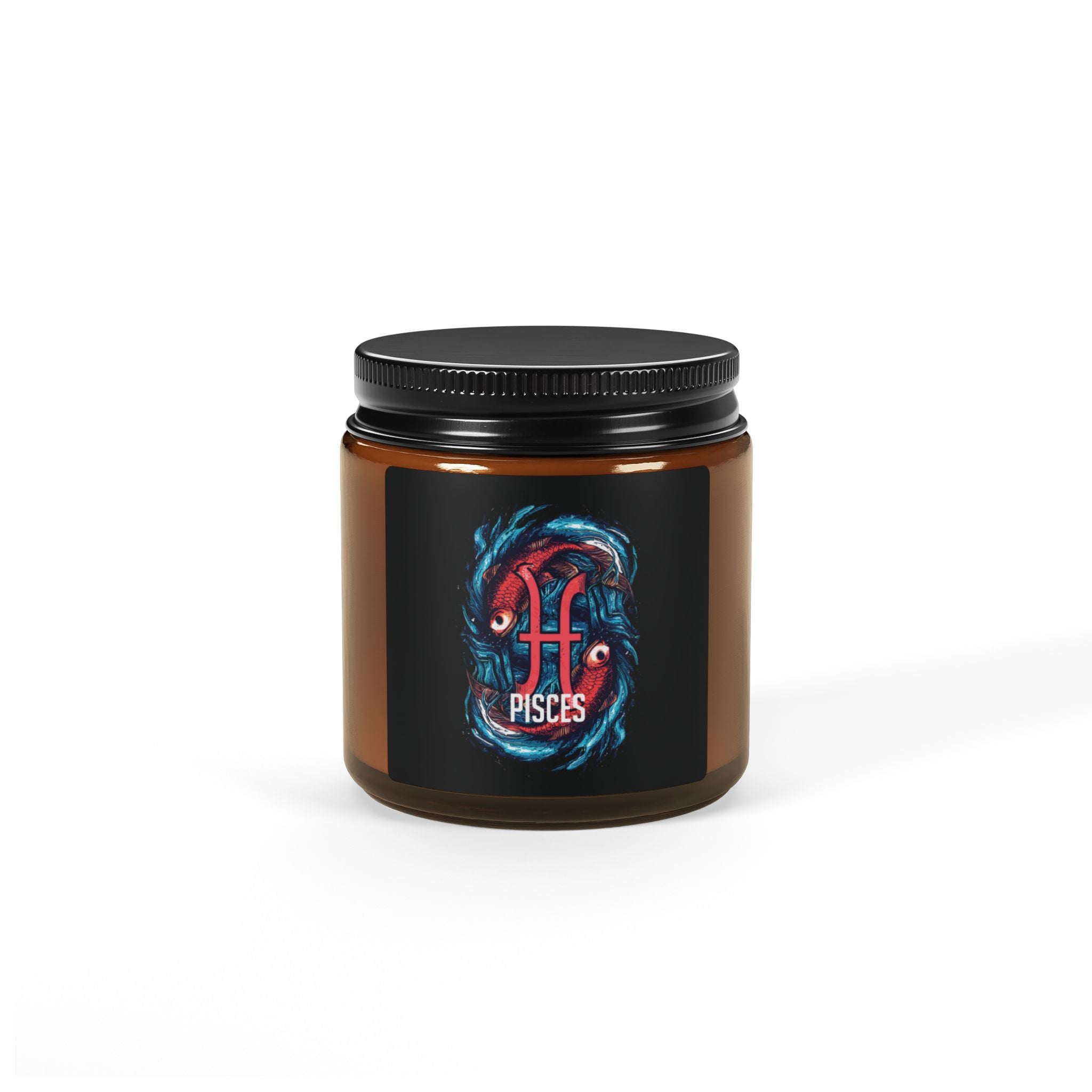 Pisces Zodiac soy candle in amber jar