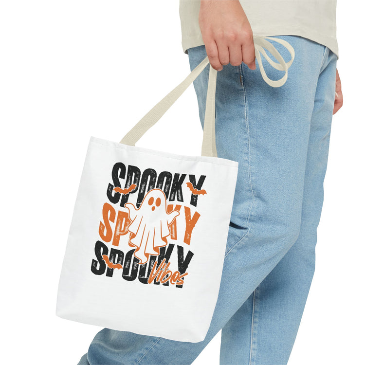 Spooky Ghost Halloween trick-or-treat tote bag by Teeology Clothing