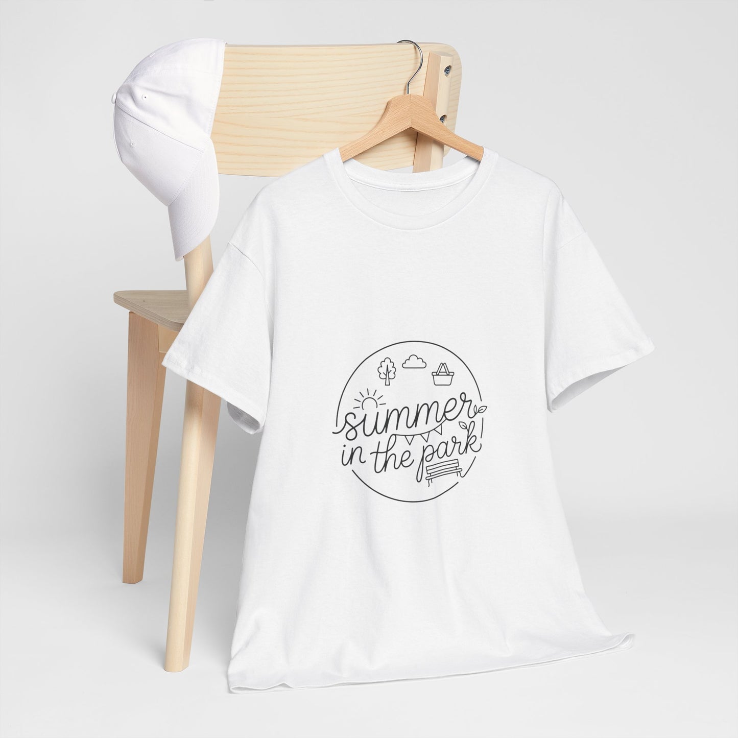 Summer in the Park T-Shirt — Minimal Line Art Outdoor Tee