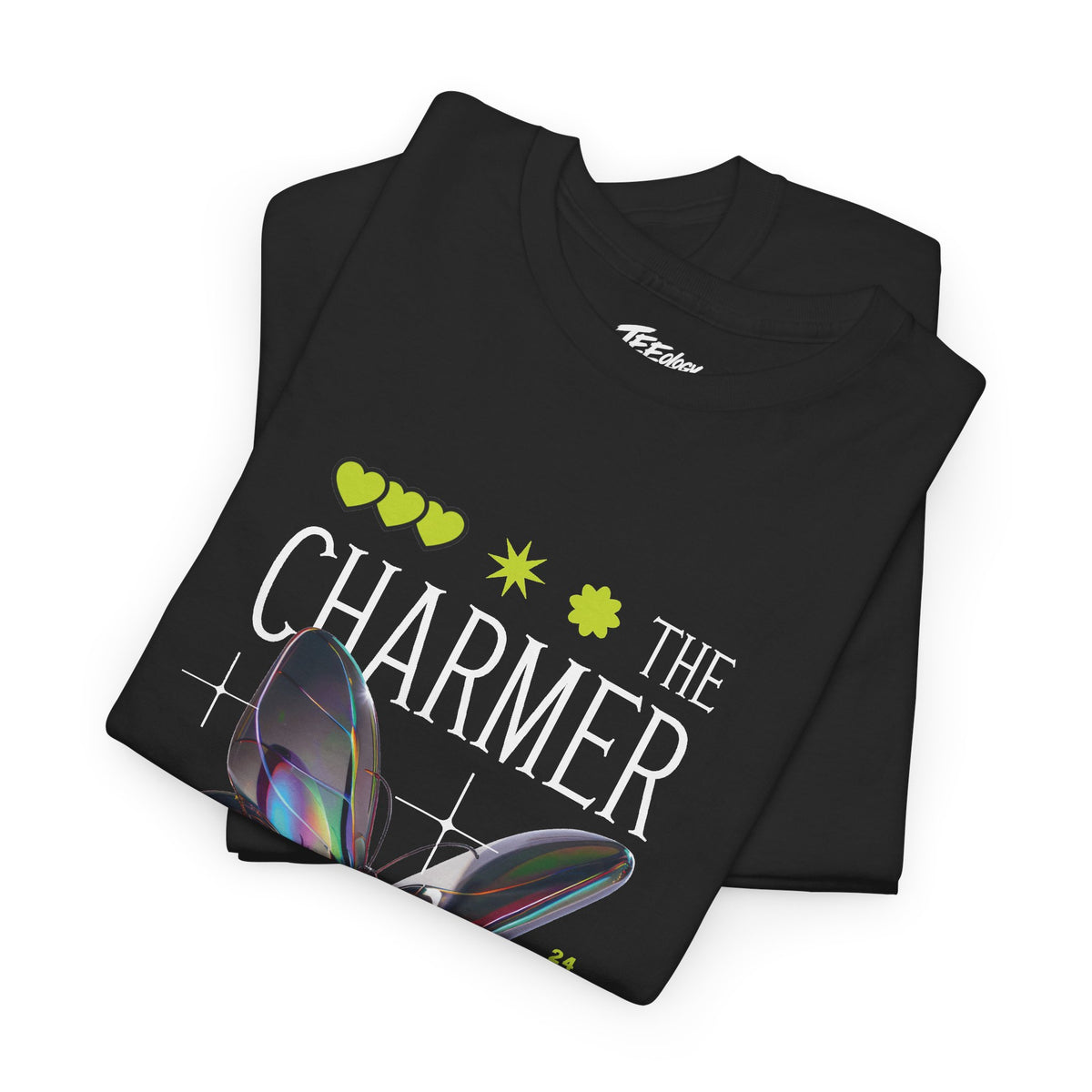 The Charmer neon holographic bunny graphic T-shirt