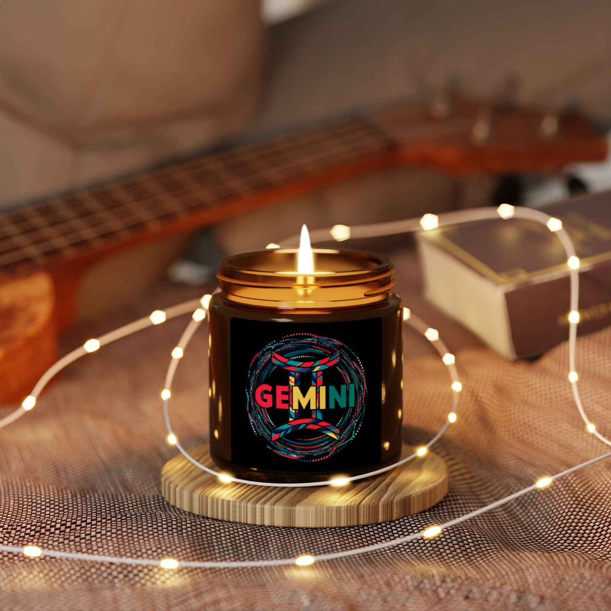 Gemini Zodiac Soy Candle — Amber Jar Scented Candle (Astrology Gift)