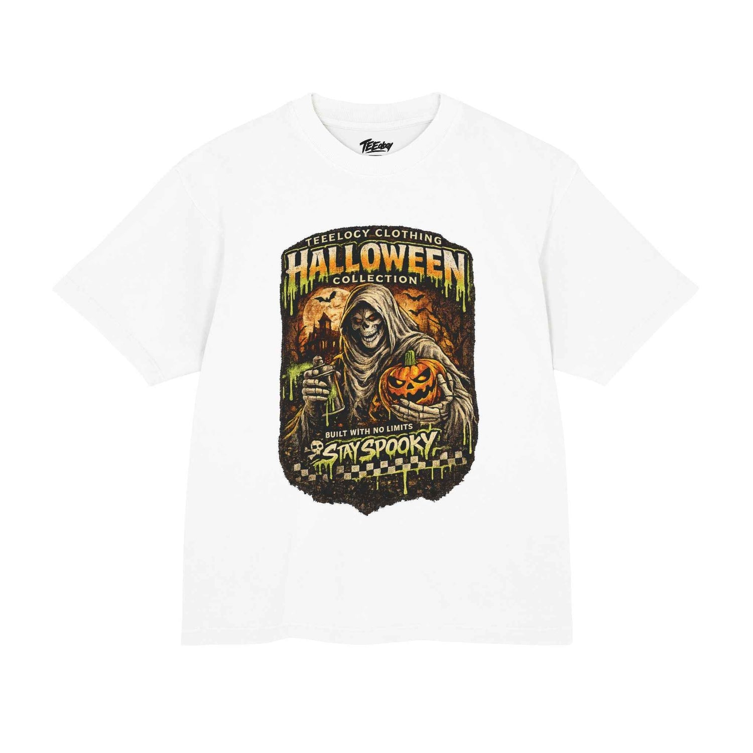 Reaper pumpkin Halloween graphic T-shirt by Teeology Clothing