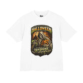Reaper pumpkin Halloween graphic T-shirt by Teeology Clothing