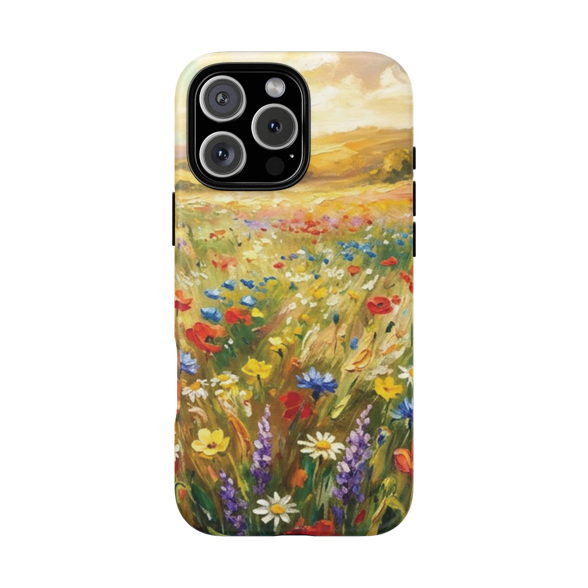 Floral Meadow Tough Phone Case — Painted Wildflower Field Protective Cover - Teeology Clothing
