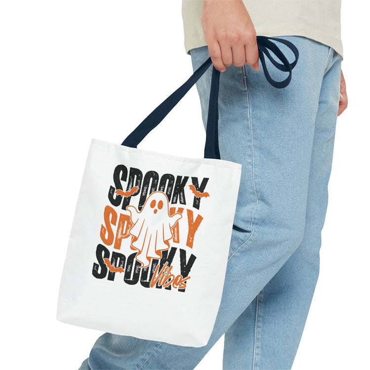 Spooky Ghost Halloween trick-or-treat tote bag by Teeology Clothing