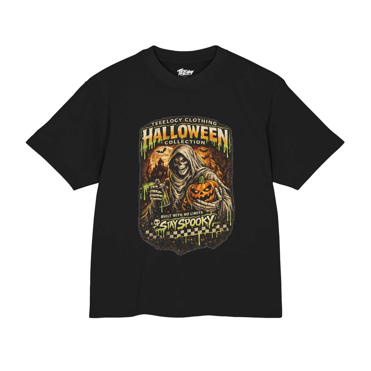 Reaper pumpkin Halloween graphic T-shirt by Teeology Clothing