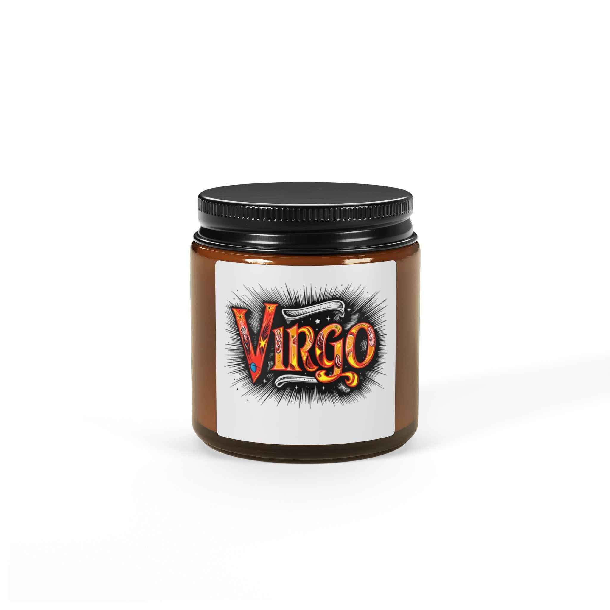 Virgo Zodiac Soy Candle — Scented Amber Jar (Astrology Gift)