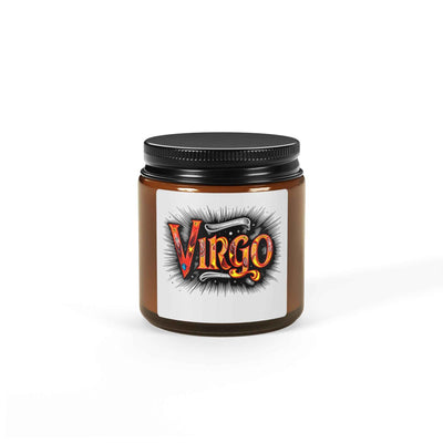 Virgo Zodiac Soy Candle — Scented Amber Jar (Astrology Gift)