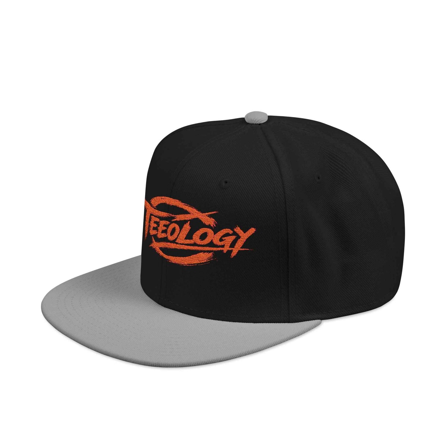 Teeology Orange Flame Embroidered Snapback Hat
