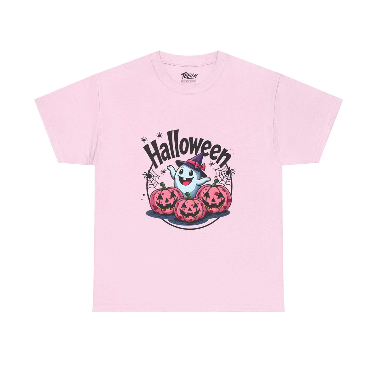 Ghost and jack-o’-lantern Halloween T-shirt by Teeology Clothing