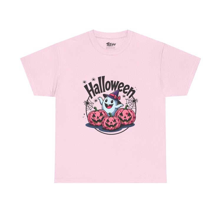 Ghost and jack-o’-lantern Halloween T-shirt by Teeology Clothing