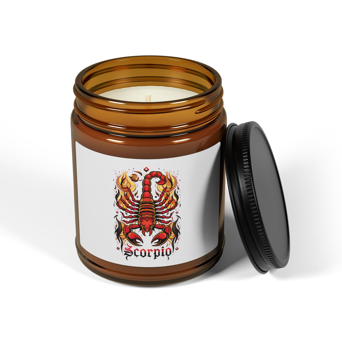 Scorpio Zodiac soy candle in amber jar