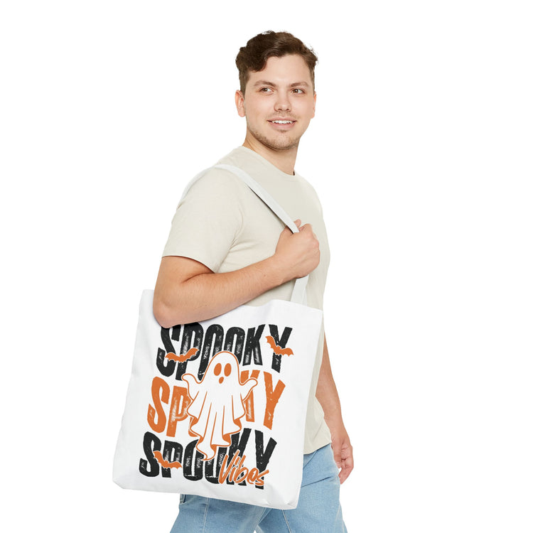Spooky Ghost Halloween trick-or-treat tote bag by Teeology Clothing