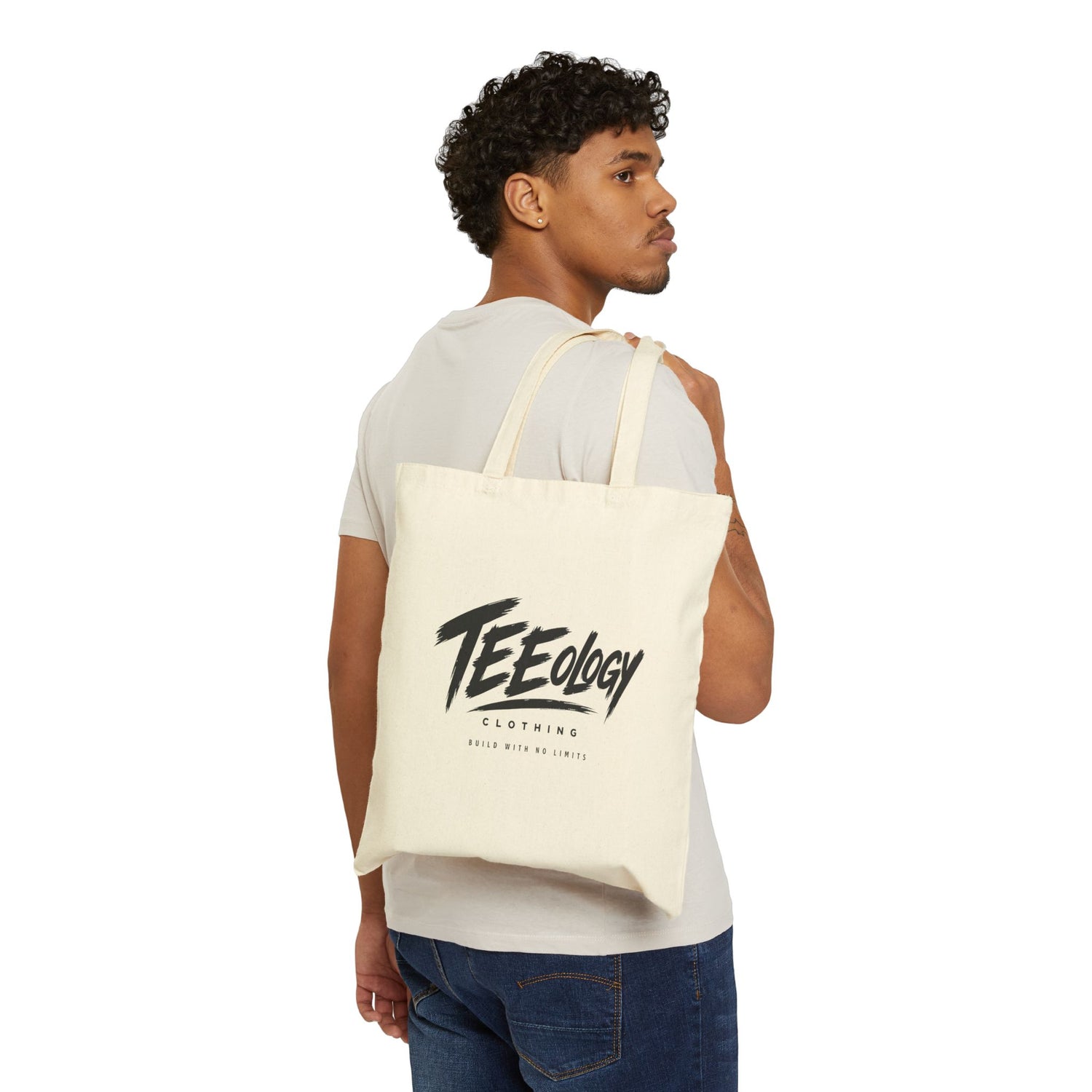 Teeology Logo cotton canvas tote bag